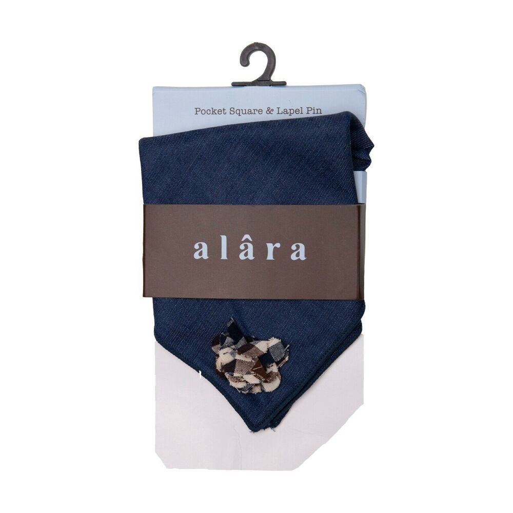 Alara Pocket Square & Lapel Pin Blue 3371